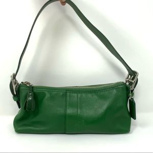 COACH Vintage Leather Baguette Purse Green Emerald